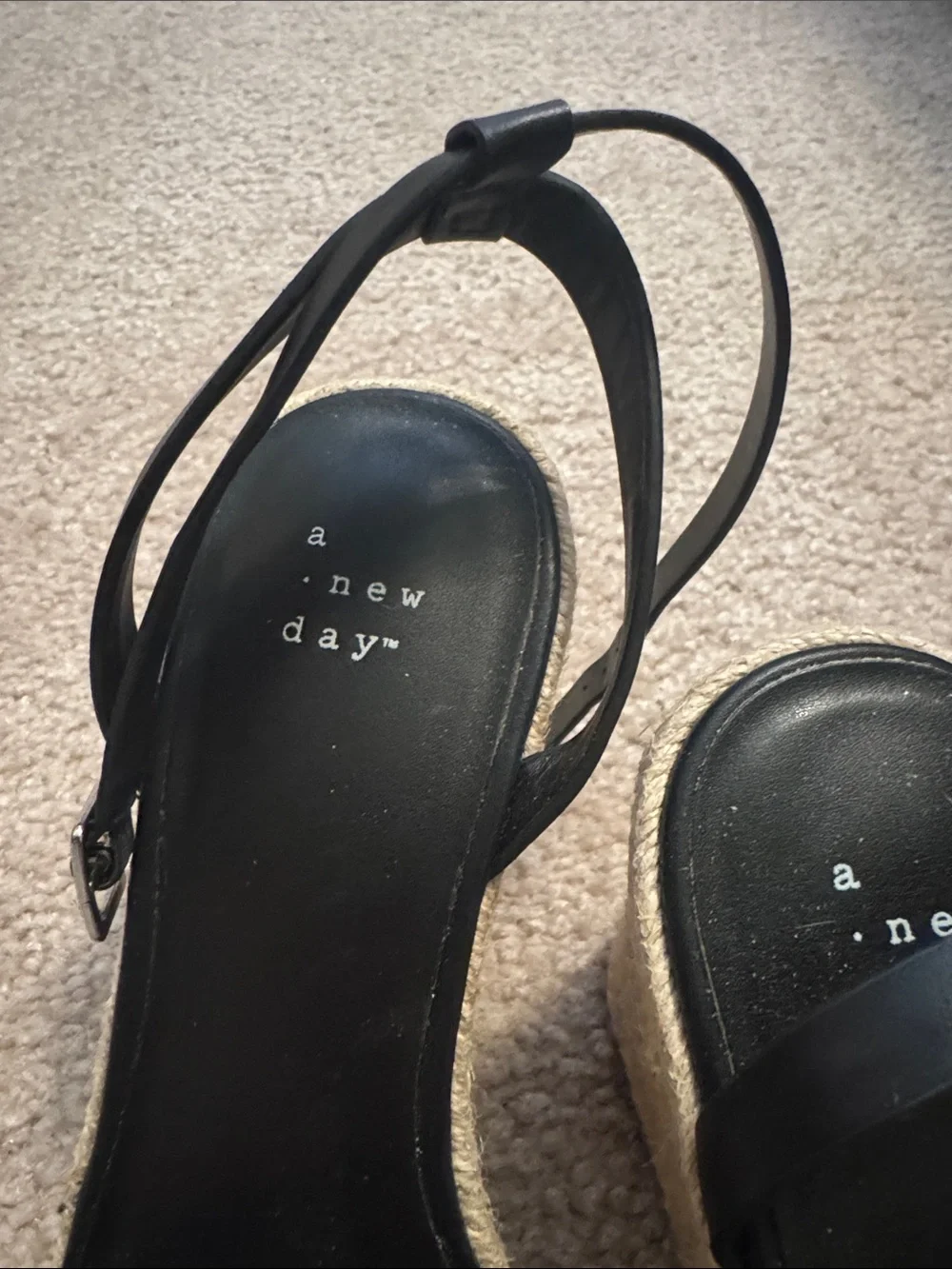 a new day Black Espadrille Wedge Sandals - Picture 2 of 7